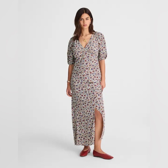 Puff-Sleeve Empire Maxi Dress Madewell Sz 2 - Picture 6 of 7